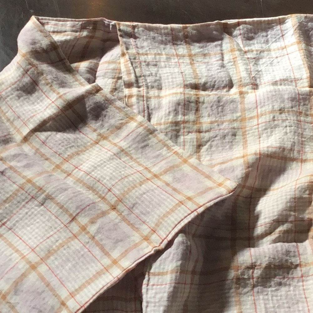 GARNET HILL plaid flax linen sham, trendy
